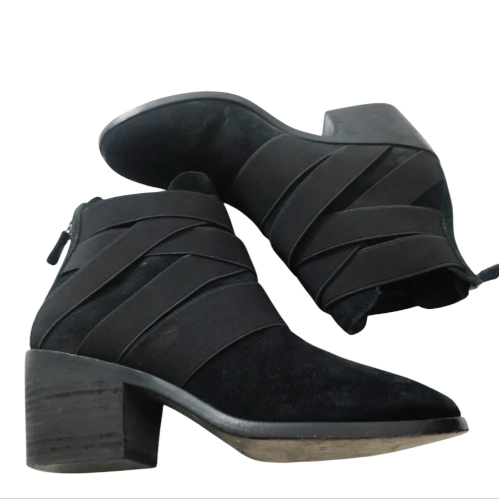 Eileen Fisher Womens Willis Black‎ Sport Suede Ankle Booties Size 7 Quiet Luxury